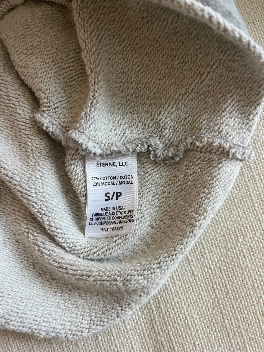 Eterne Gray Cropped Pullover Sweatshirt - Picture 2 of 2